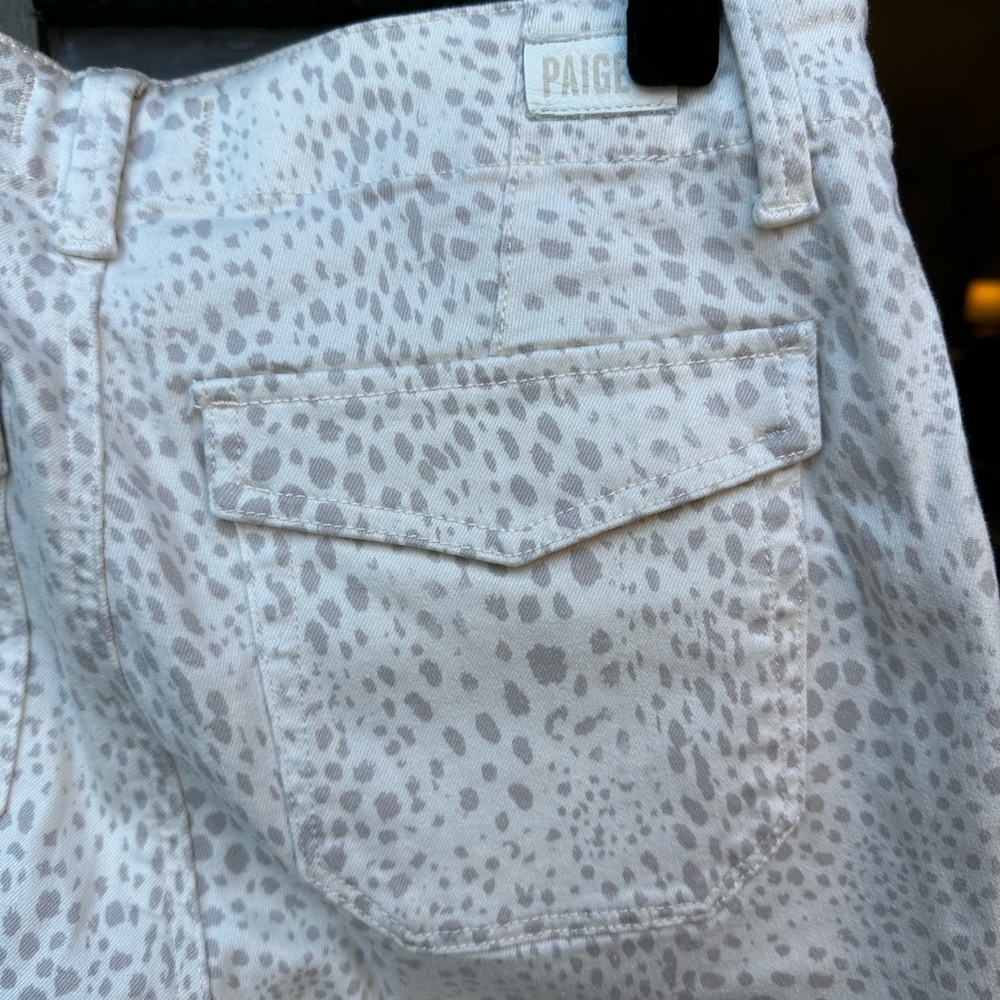 PAIGE Mayslie Jogger Jeans Women Cheetah Print Ankle Crop - Picture 2 of 6